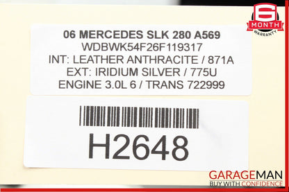 05-11 Mercedes R171 SLK280 Front Right Passenger Exterior Door Handle Silver