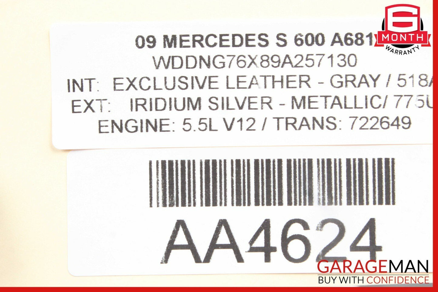 07-13 Mercedes W221 S550 S600 Front Right Exterior Door Handle Keyless Go Silver