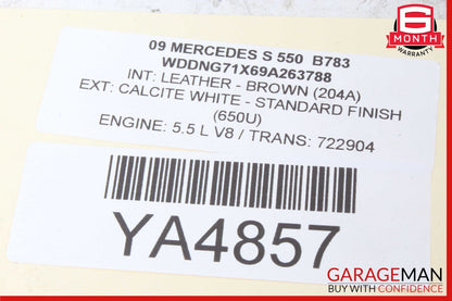 07-13 Mercedes W221 S550 Top Upper Radiator Core Support Headlight Bracket Bar