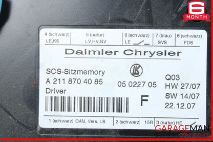03-11 Mercedes R171 SLK280 Front Left Side Seat Control Module 2118704085 OEM