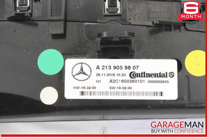 17-19 Mercedes W213 E300 Front Heater AC A/C Climate Control Switch Panel OEM