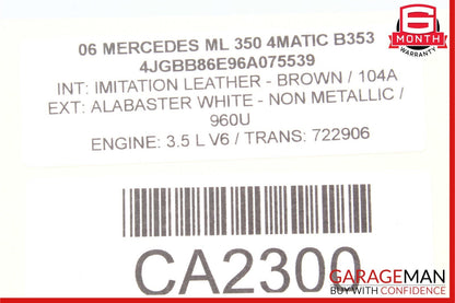 06-12 Mercedes W164 ML350 GL550 Speaker Door Mirror Cover Front Right Side OEM