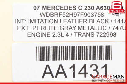 01-07 Mercedes W203 C230 C350 Rear Right Side Door Window Regulator Motor Unit