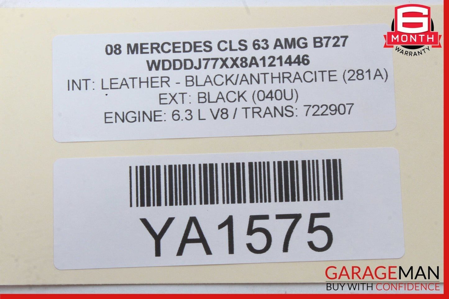 06-08 Mercedes W219 CLS63 AMG CLS550 CLS500 Front Left Side Door Rear View OEM