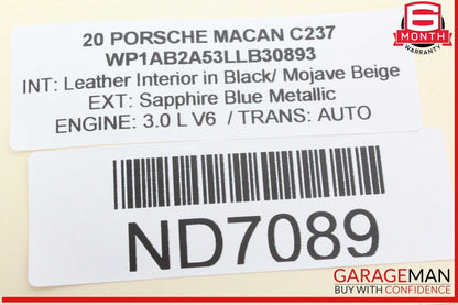 15-24 Porsche Macan 95B Rear Left Driver Side Door Window Regulator Motor OEM