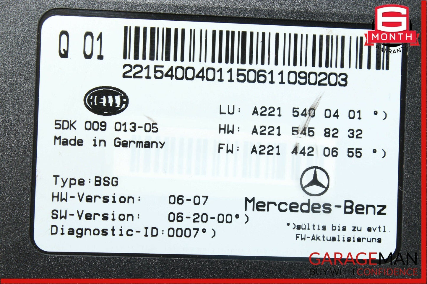 07-13 Mercedes W221 S550 CL600 Electric Power Supply Control Fuse Box Module