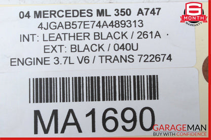 98-05 Mercedes W163 ML320 ML500 Front Left or Right Seat Headrest Head Rest OEM