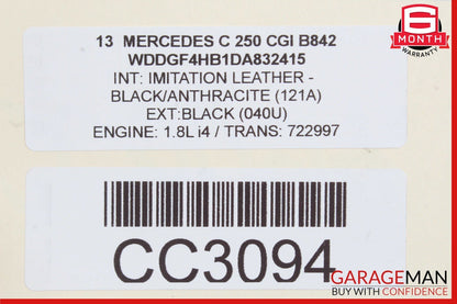 08-14 Mercedes W204 C250 Front Right Passenger Side Top Upper Seat Cushion Black
