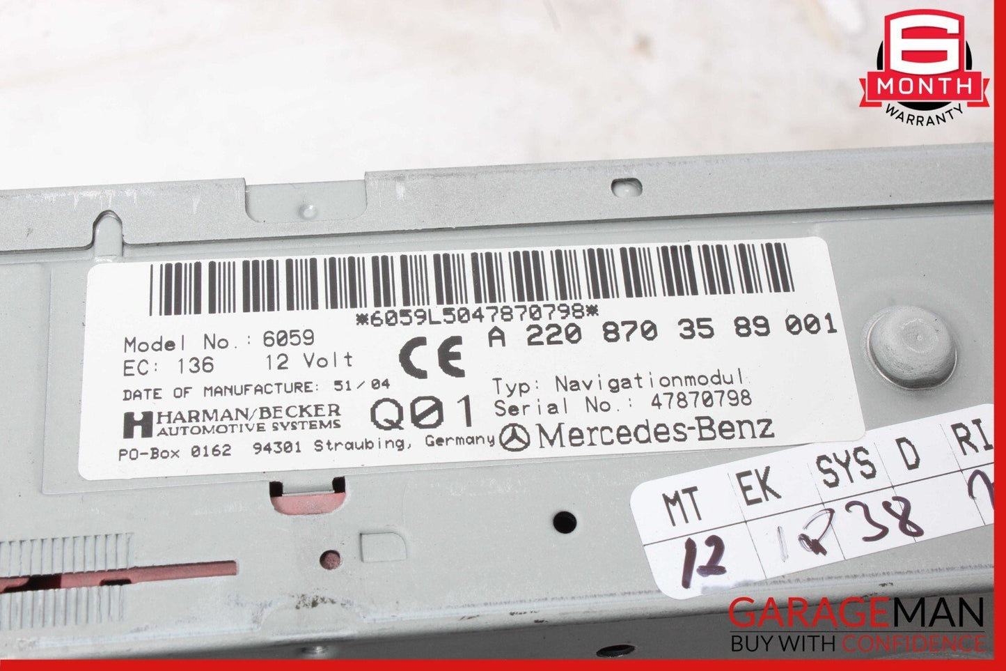 03-11 Mercedes W230 SL500 CL500 Car Navigation DVD CD Player GPS Harman OEM