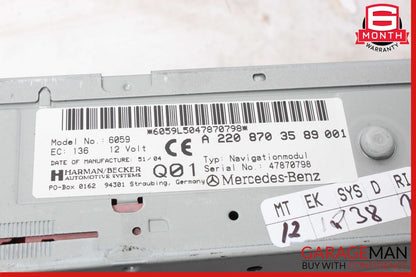 03-11 Mercedes W230 SL500 CL500 Car Navigation DVD CD Player GPS Harman OEM