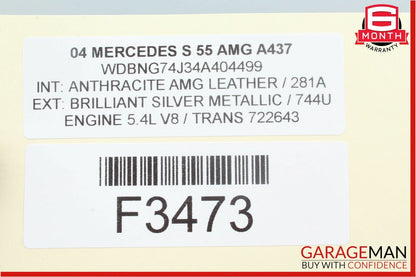 00-06 Mercedes W220 S500 S55 AMG Front & Rear Door Step Sill Sills Set of 4 Pc