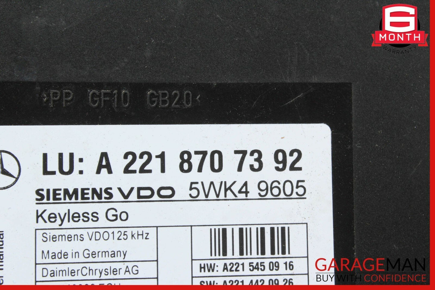 07-13 Mercedes W216 CL550 S63 AMG Door Keyless Go Entry Control Module Unit OEM