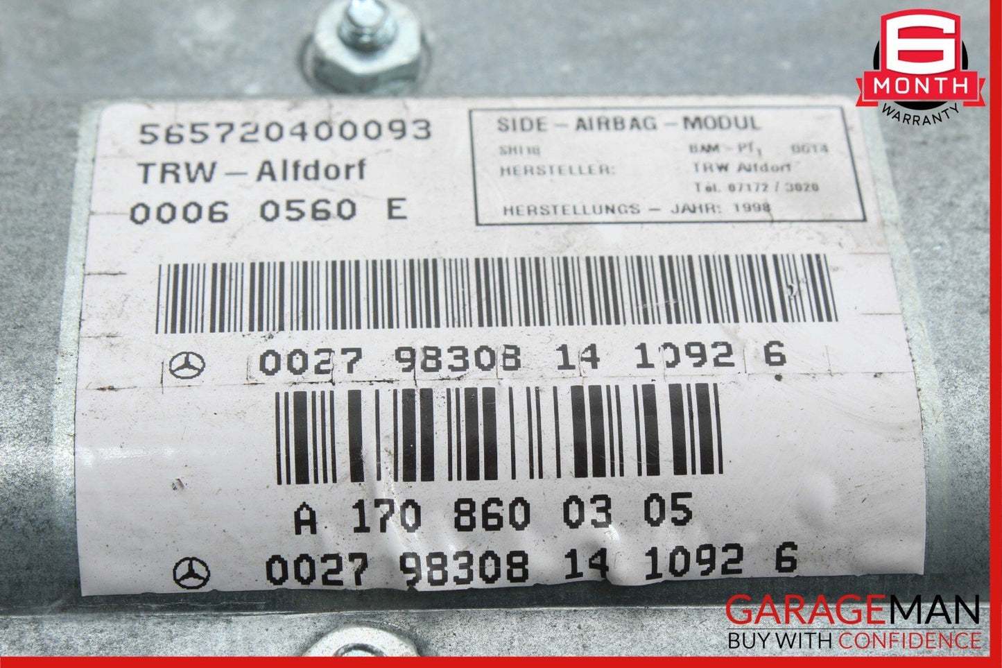 97-03 Mercedes W208 CLK320 CLK430 Front Left Door Airbag Air Bag Module Unit
