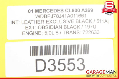 00-02 Mercedes W215 CL600 Steering Column Control Switches Assembly 0004640318