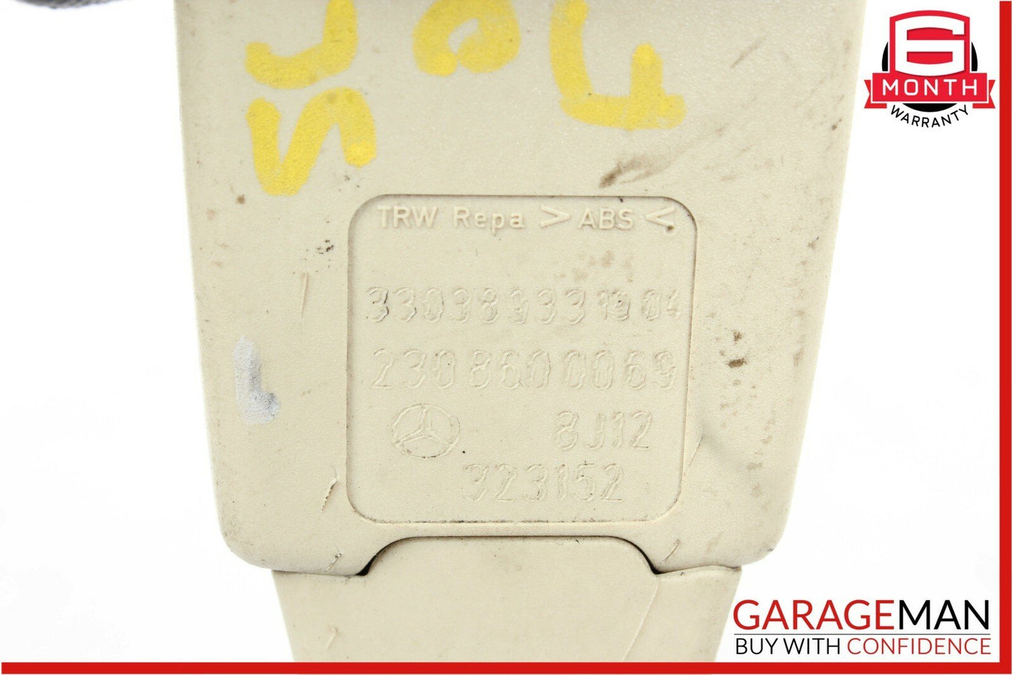 03-08 Mercedes R230 SL500 Front Left / Right Seat Belt Receiver Buckle Beige OEM