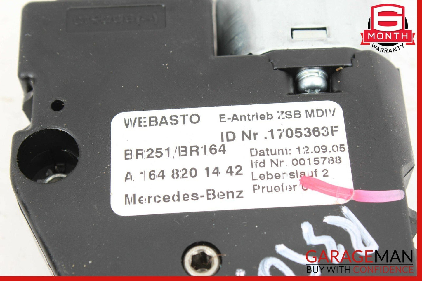 06-12 Mercedes W251 R350 Panoramic Sunroof Sun Roof Motor 1648201442 OEM