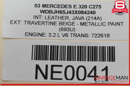 98-02 Mercedes W210 E320 Rear Left Driver Side 2nd Row Seatbelt OEM
