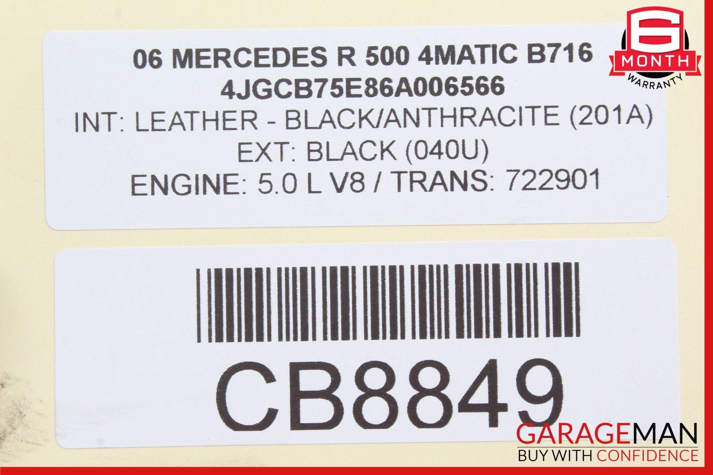 06-13 Mercedes W251 R500 ML350 Rear Left Side Upper Control Arm 1643501306 OEM