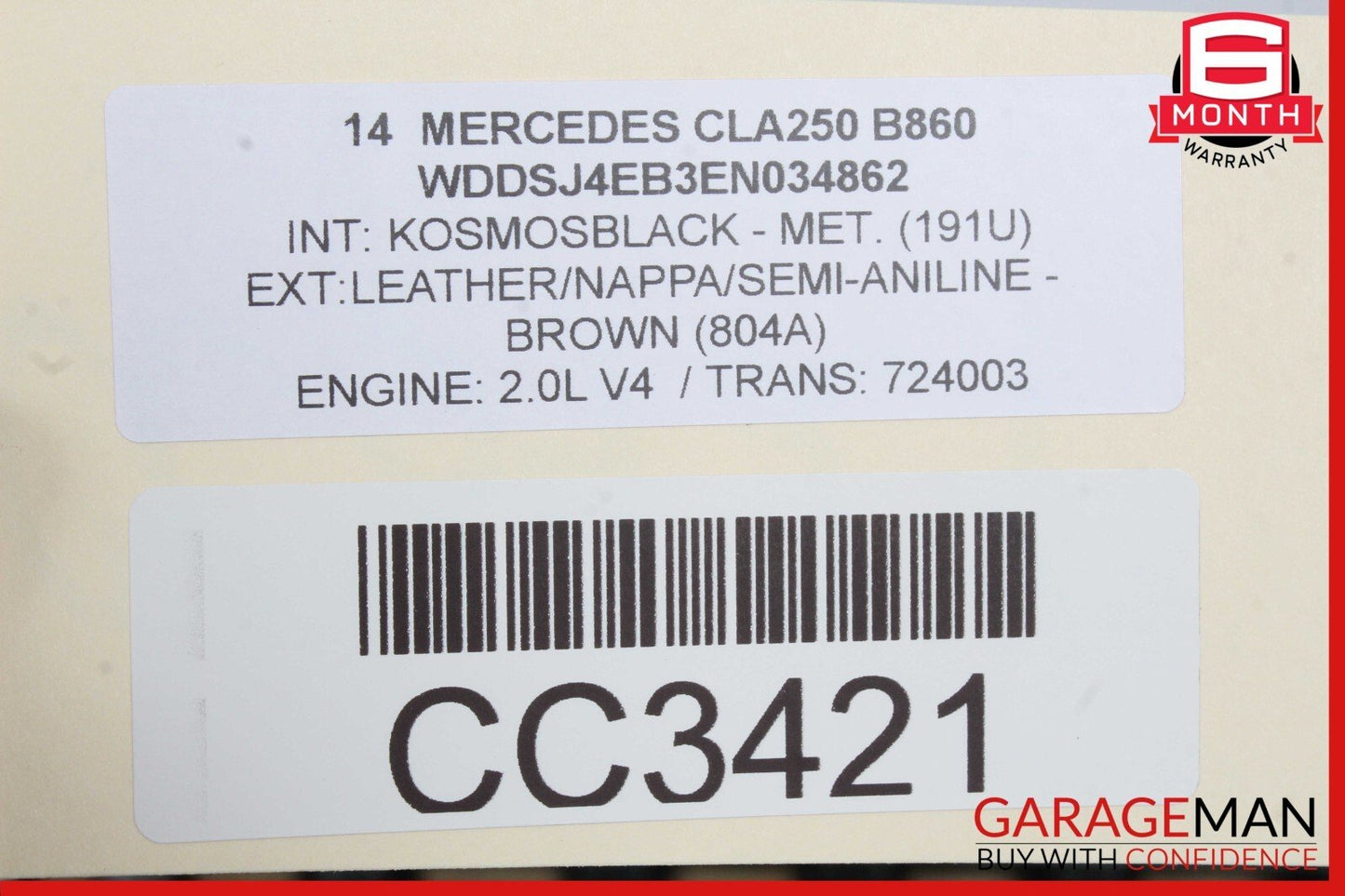 14-18 Mercedes W117 CLA250 Front Right Side Interior Door Trim Panel Cover