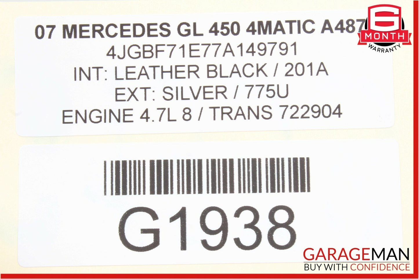 07-12 Mercedes GL450 ML450 Complete 7G Automatic Transmission 722.904 OEM 173k