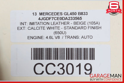 13-19 Mercedes X166 GL450 GLS550 Seat Cushion Top Upper Front Left Side OEM
