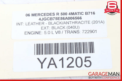06-10 Mercedes W251 R350 R500 R550 Front Left Side Mirror Door Rear View Black