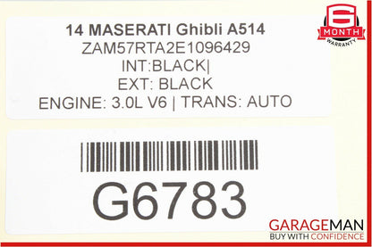 14-17 Maserati Ghibli Emergency Parking Brake Actuator Harness Cable Wire Wires