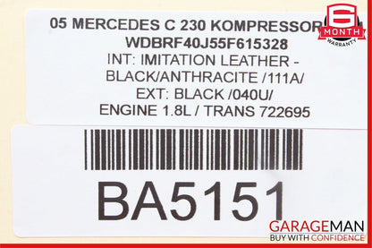 01-07 Mercedes W203 C230 C320 Rear Left Side Door Computer Control Module A95