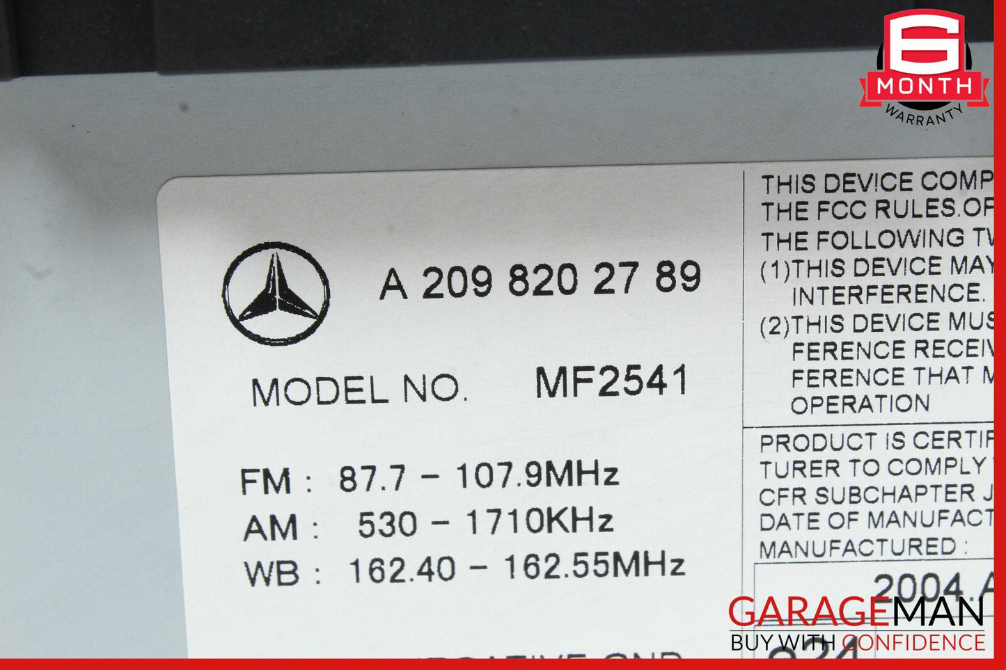 05-09 Mercedes W209 CLK320 Command Head Unit Radio Navigation CD OEM