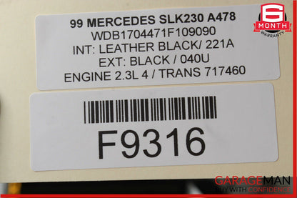 97-00 Mercedes R170 SLK230 Front Overhead Dome Light Lamp Reading Map Gray OEM