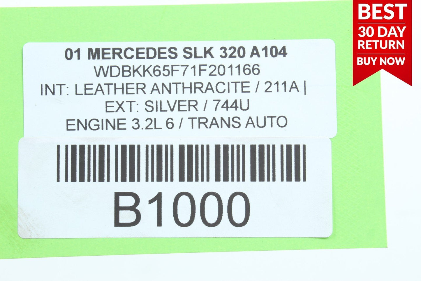 01-04 Mercedes R170 SLK320 3.2L V6 Left Side Engine Camshaft Cylinder Head A104