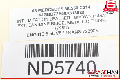 06-12 Mercedes W164 ML550 GL450 Front Drive Axle Shaft Driveshaft 1644100701