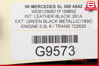 96-02 Mercedes R129 SL320 SL500 Right Side Top Upper Seat Cushion OEM