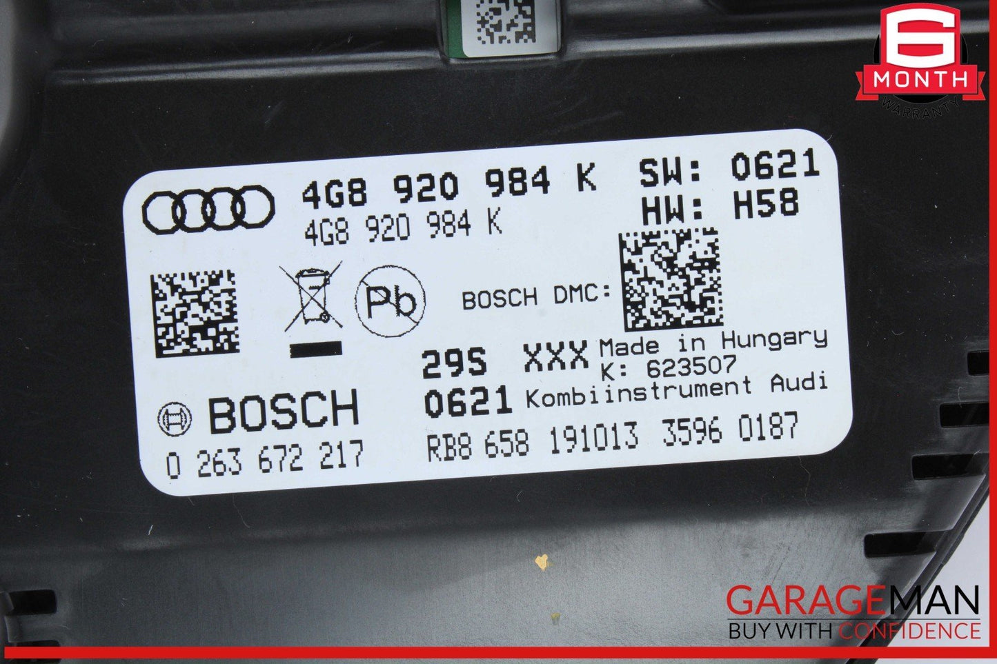 12-18 Audi A6 A7 Speedometer Instrument Cluster Gauge 4G8920984K OEM