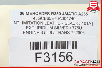 06-10 Mercedes W251 R350 Lower Radiator Tie Bar Support w/ Brackets OEM