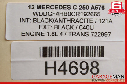 08-14 Mercedes W204 C250 C300 Top Upper Rear View Mirror Assembly Beige