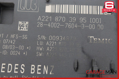 07-13 Mercedes W221 S500 CL550 Trunk Release Remote Open Close Module Unit OEM