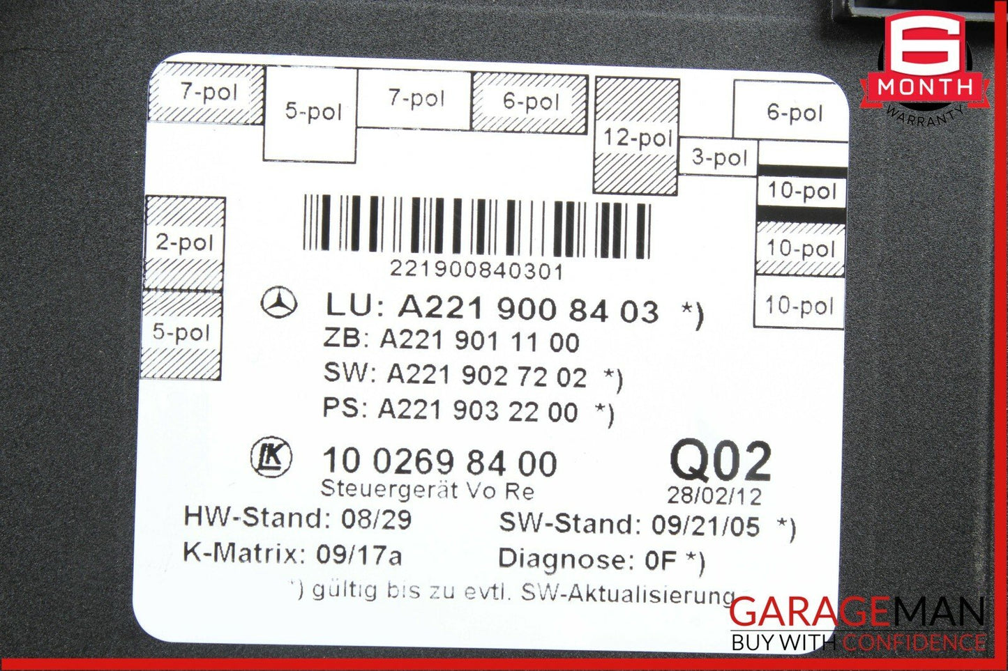 10-13 Mercedes W221 S400 S550 S63 Front Right Passenger Door Control Module OEM