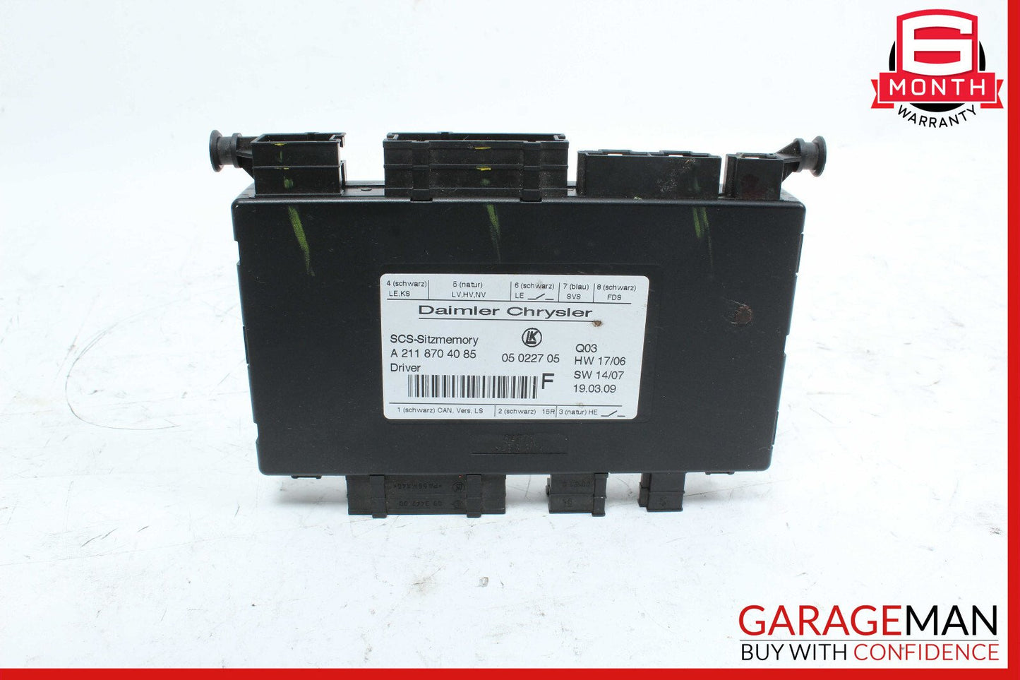 03-12 Mercedes X164 GL450 SLK350 GL550 Seat Control Module Left Side OEM