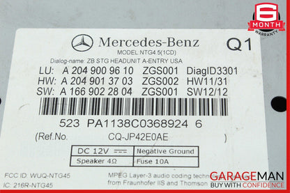 12-15 Mercedes W204 C250 C300 C350 Navigation Command Head Unit CD Audio OEM