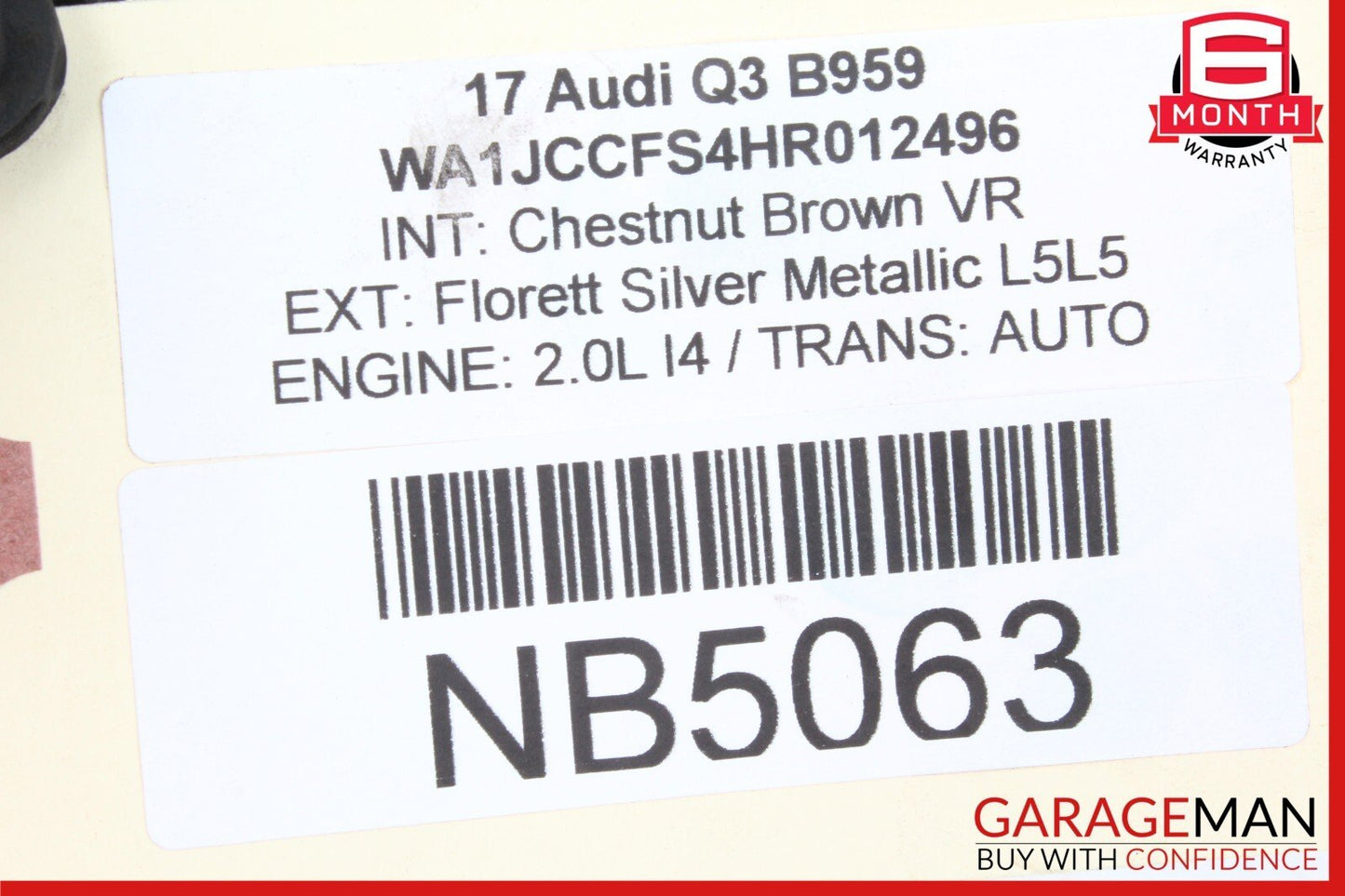 15-18 Audi Q3 Front Right Passenger Side Brake Caliper 5N0615124 OEM