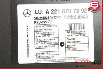 07-13 Mercedes W221 S550 S63 AMG Door Keyless Go Control Module 2218707392 OEM
