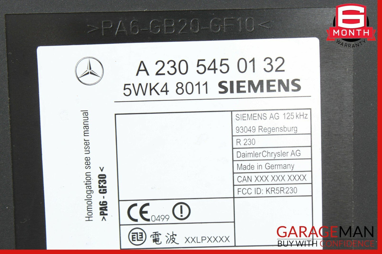 00-06 Mercedes R230 SL500 CL500 Key Less Go Entry Computer Control Module OEM