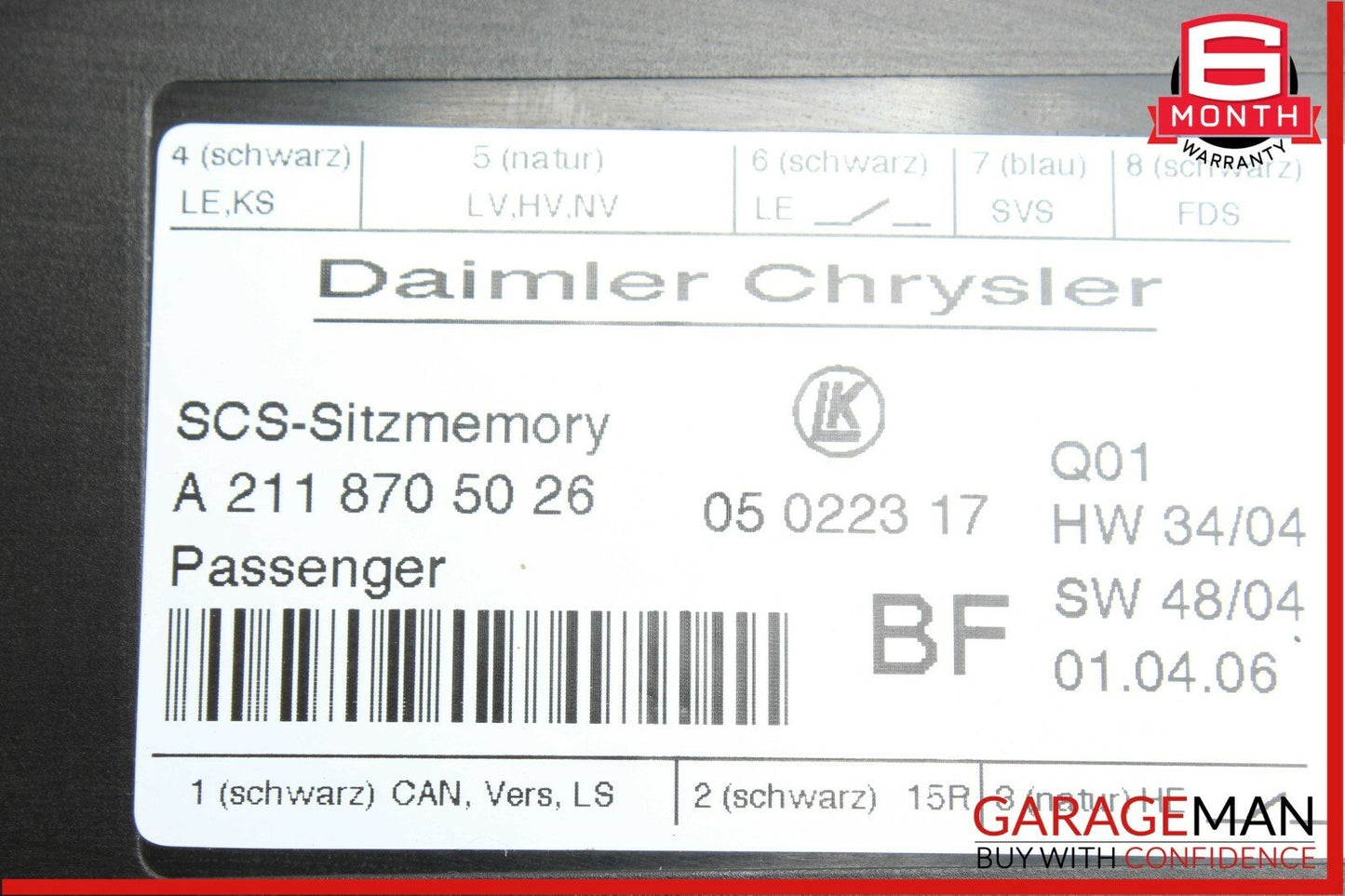 03-11 Mercedes E350 GL450 CLS500 Front Right Side Seat Control Controller Module