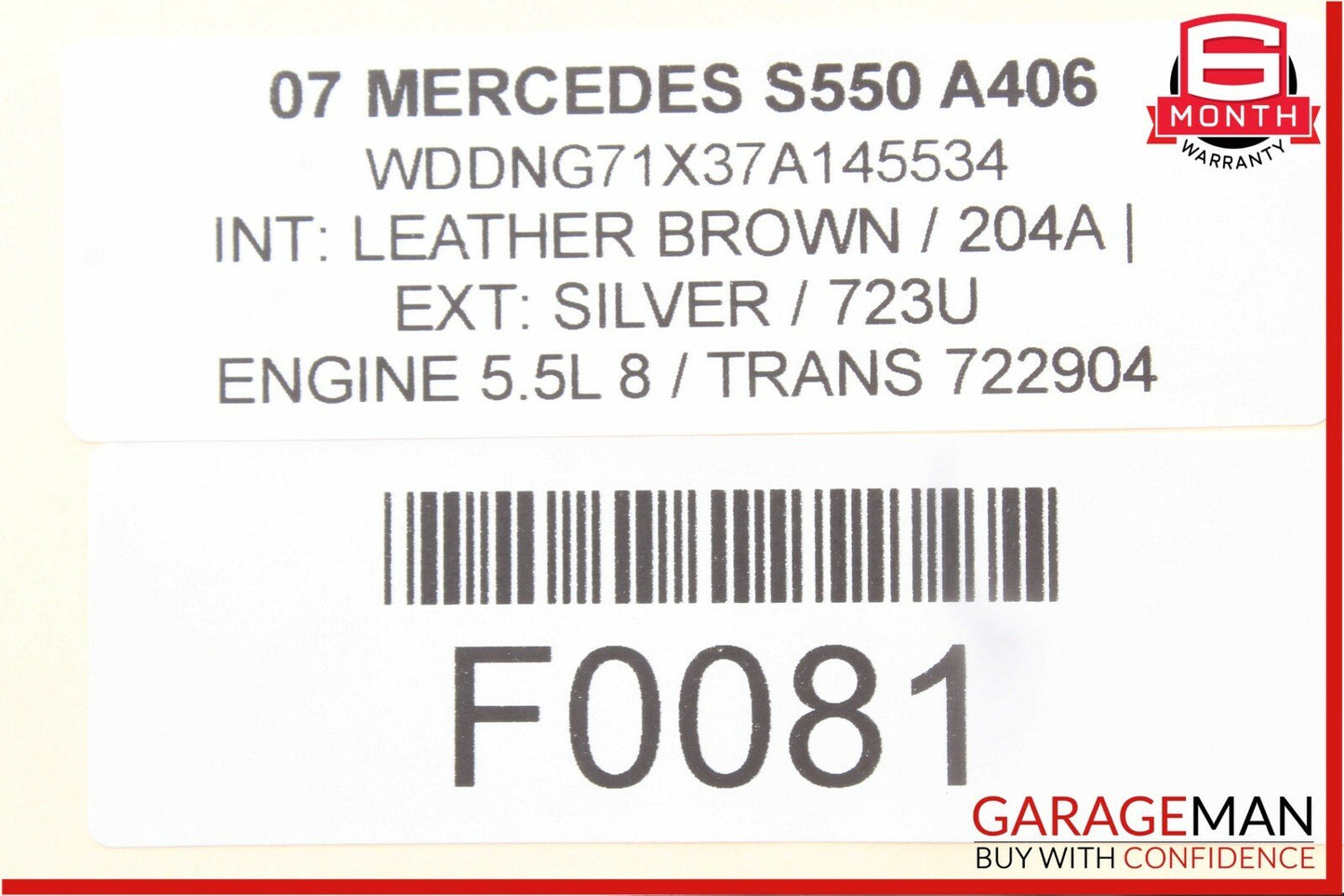 07-13 Mercedes W221 S550 Rear Right Passenger Side Upper Control Arm OEM