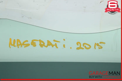 14-22 Maserati Ghibli M157 S Rear Left Driver Side Door Window Glass OEM