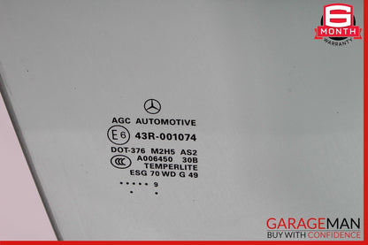 12-19 Mercedes X166 GL450 ML400 GLE43 AMG Front Right Door Window Glass Clear
