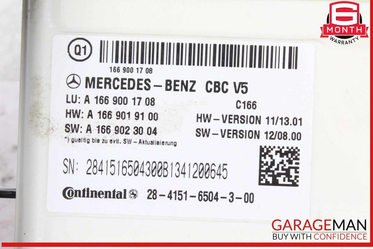 12-19 Mercedes X166 GL450 ML400 Front SAM Control Module Unit OEM