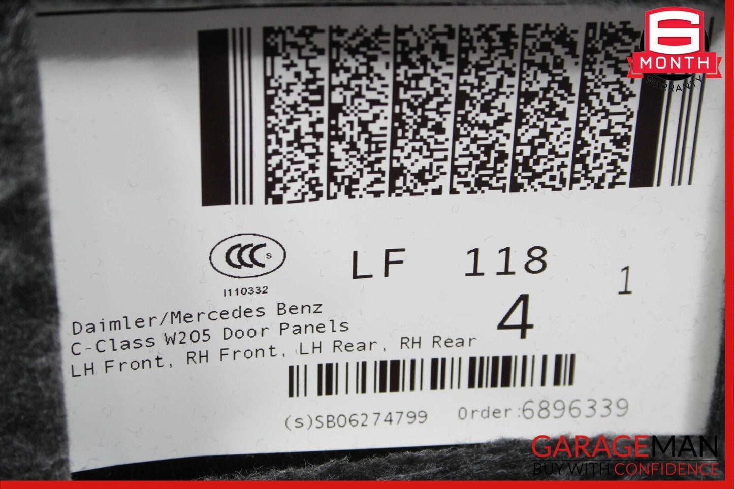 15-20 Mercedes W205 C300 Front Left Driver Side Interior Door Panel Cover OEM