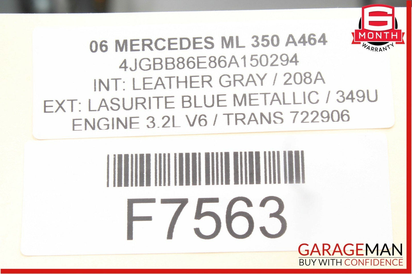 06-09 Mercedes ML350 GL450 R350 Front Right Seat Belt Seatbelt Retractor Grey